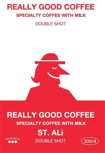 REALLY GOOD COFFEE SPECIALTY COFFEE WITH MILK ST. ALI DOUBLE SHOT trademark