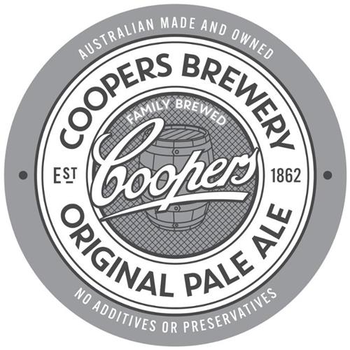 COOPERS COOPERS BREWERY ORIGINAL PALE ALE EST 1862 FAMILY BREWED AUSTRALIAN MADE AND OWNED NO ADDITIVES OR PRESERVATIVES trademark