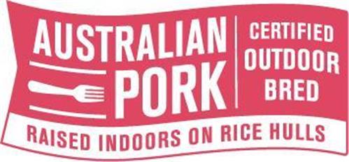 AUSTRALIAN PORK CERTIFIED OUTDOOR BRED RAISED INDOORS ON RICE HULLS trademark