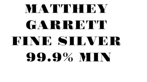 MATTHEY GARRETT FINE SILVER 99.9% MIN trademark